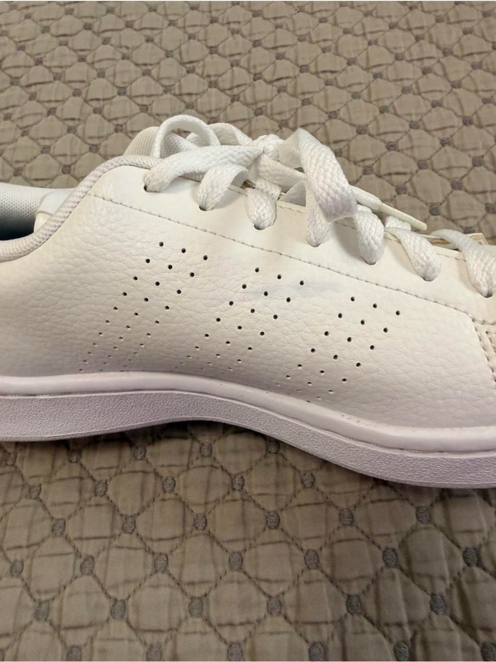 adidas White Sneakers with Light Pink Heel Tab - Women - Picture 5 of 7